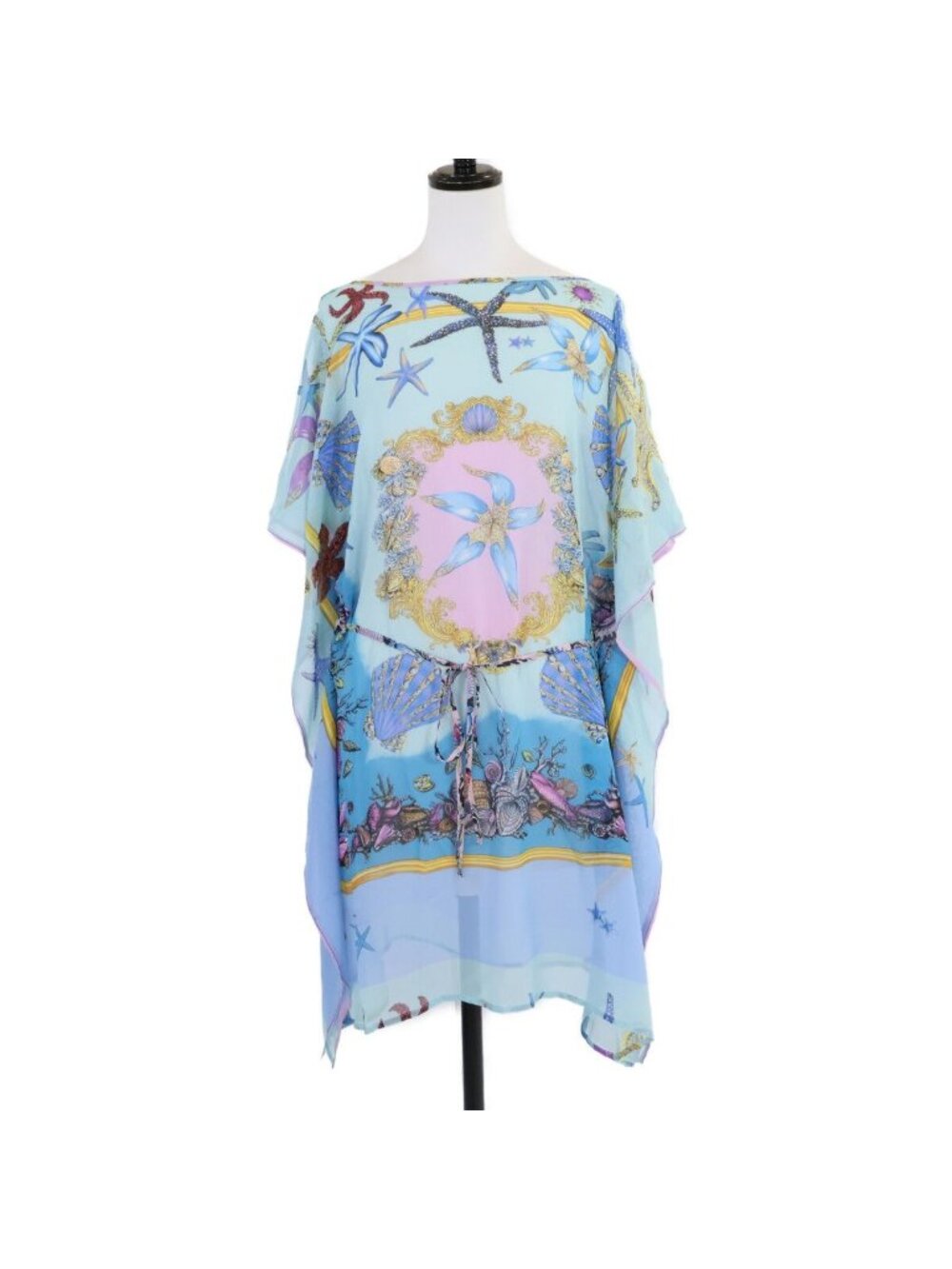 Versace Underwater Barocco 100% Silk Chiffon 44 Dress
